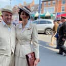 Andrew and Cheryl Chamberlain dressed in stylish period clothes at Sunday's 1940s Melton Mowbray event