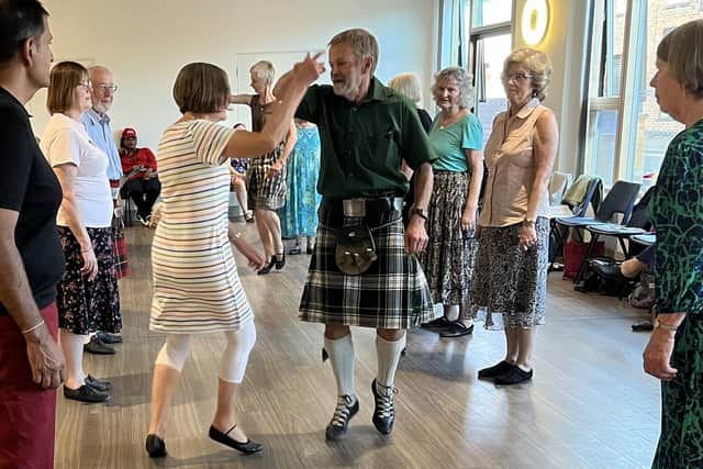 Waltham Scottish Country Dance Group taking part in the fundraiser at Bingham Methodist Church