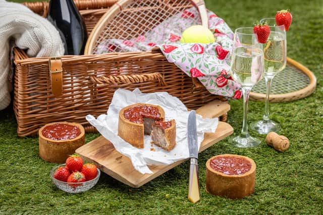 Limited edition Strawberry and Prosecco Pork Pie produced in Melton
