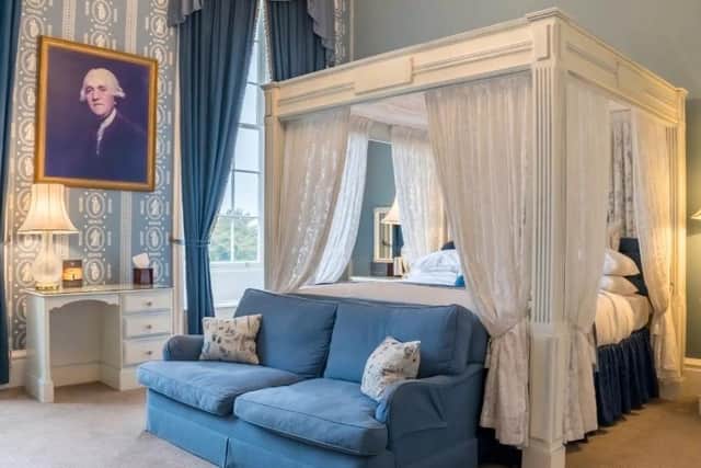 One of the 48 bedrooms at Stapleford Park country house