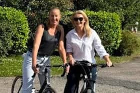 Beth Pollard and Rebecca Topham get in some training for their fundraising cycle ride in August