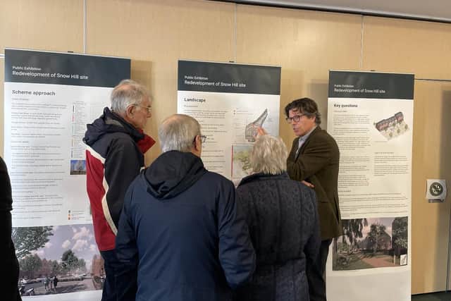 Residents view the plans for a new housing development on the former Jeld-Wen factory site in Melton
PHOTO GEORGE ICKE