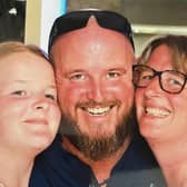 The late Mark Mabbott pictured with wife Sarah and daughter Caitlyn