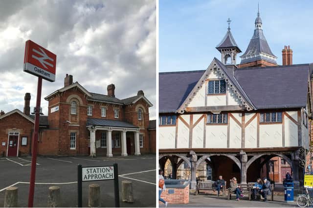 Oakham in Rutland (left) and Market Harborough - both were named in this year's Sunday Times best places to live list