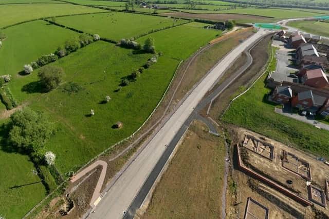 Drone picture of part of the new Melton Mowbray bypass