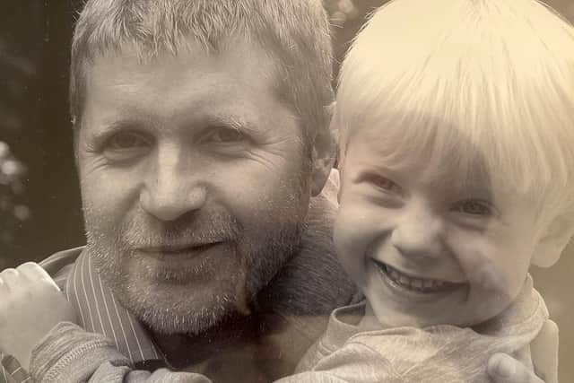 Jack Plaice pictured as a little boy with his dad Andy, who passed away in 2020