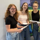 Chloe Young (A*A*A*), Victoria Richardson (A*, A, B, C) and Beatrice Howe (A, A, B)