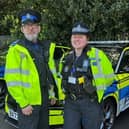 Pc Lucy Baxter and PCSO Andrew French pictured at the latest Melton Fatal4 operation