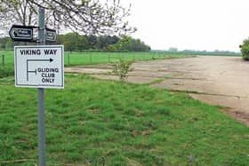 The entrance to the Saltby Airfield site