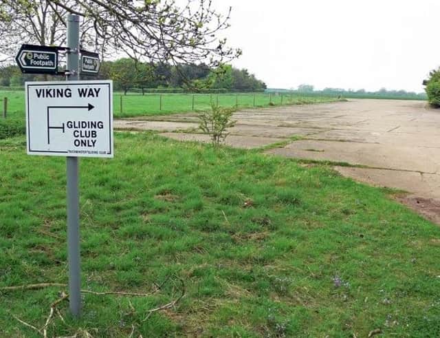 The entrance to the Saltby Airfield site