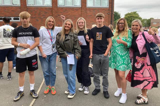 Students and staff at Long Field Spencer Academy celebrate GCSE results today