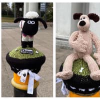 Knitted Banxy promotes concert for Wallace and Gromit's creators