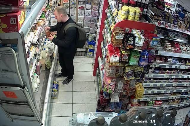John Jessop captured on a shop's CCTV on the night he cycled to Colston Bassett to murder Clair Ablewhite