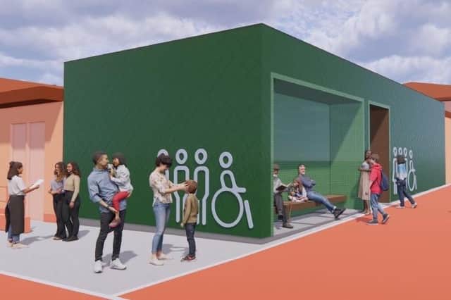 The planned new toilets at the Stockyard