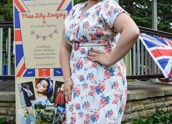 Miss Lily Lovejoy, who will be performing again at the Melton's 1940s weekend