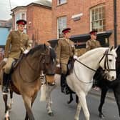 Mounted service personnel from Melton's Defence Animal Training Regiment in last year's Remembrance Sunday parade