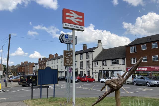 The entrance to Melton Railway Station off Burton Street