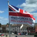 The Armed Forces Day flag flies outside Melton Borough Council's offices on Parkside