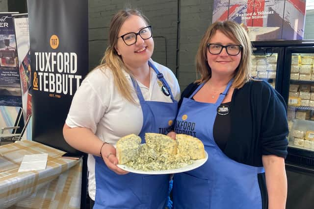 Jowita Sosnowska (left) and Louise Tomley on the Arla Foods Tuxford and Tebbutt stand at the Artisan Cheese Fair