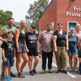 Some of the volunteers who helped get Frisby Primary School ready for new term