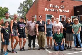 Some of the volunteers who helped get Frisby Primary School ready for new term