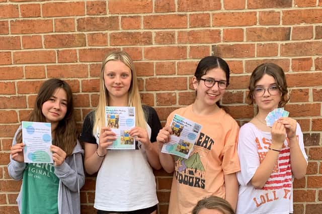 Members of Melton Youth Club with the leaflets they have produced for new Ukrainian youngsters