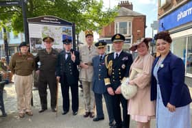 Some of the people in period clothes and uniforms at last year's 1940s Melton Mowbray weekend