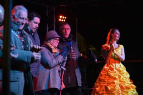 Mayor of Melton, Councillor Alan Hewson, turns on the Christmas lights on Friday, with guests including panto star Shannon