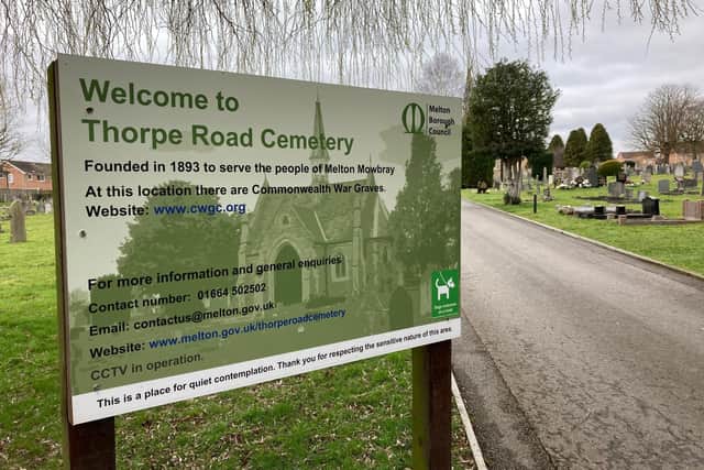 The Thorpe Road cemetery in Melton Mowbray