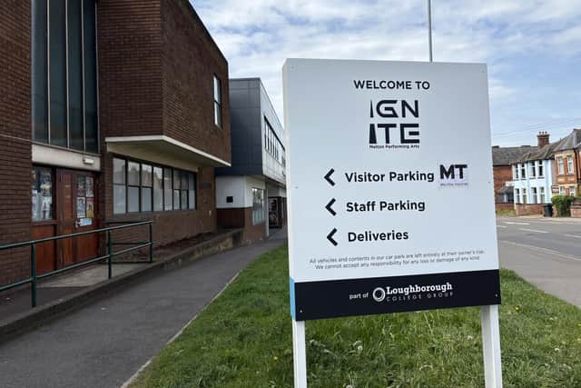 The sign outside Melton college and theatre indicating the IGNITE performing arts courses