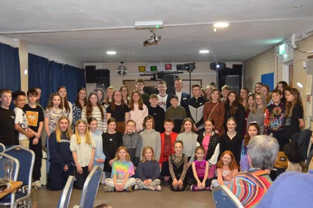 Melton Mowbray Swimming Club members with British Olympic swimmer Ross Davenport at the club's presentation evening at Hamilton Tennis Club