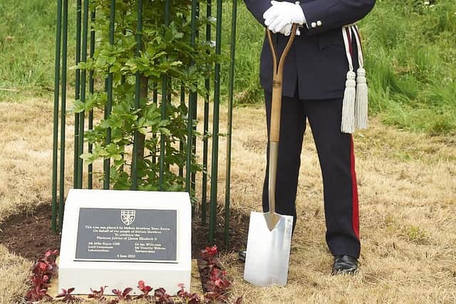 Lord Lieutenant of Leicestershire, Mike Kapur, pictured after planting a jubilee tree and unveiling a plaque in Egerton Park in Melton