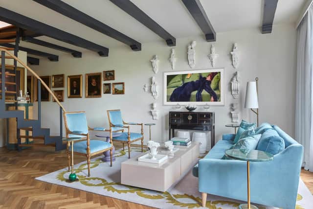 The superb Merchant Suite living room at the Pulitzer Hotel, Amsterdam