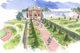 This image shows how the new look Walled Gardens at Harlaxton Manor should look after completion.