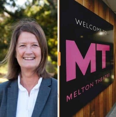 Dawn Whitemore, CEO and Principal of SMB College Group, and an interior sign at Melton Theatre