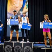 Dawn Jones, second from left, pictured after her second-place finish in the crossfit event