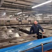 Auction team leader Alan Maddison in the now silent cheese production area at Tuxford and Tebbutt in Melton