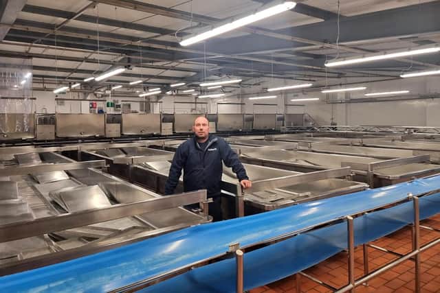 Auction team leader Alan Maddison in the now silent cheese production area at Tuxford and Tebbutt in Melton