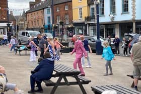 Dancers strut their stuff in Melton Market Place for the Platinum Jubilee