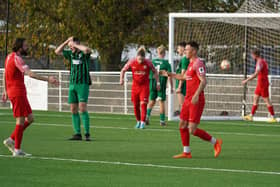 Melton Town batted past Belper United to win 2-1. Pic by Mark Woolterton.