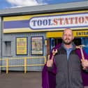 Darren Weston the winner of Toolstation's Jubilee competition presented with his prize by branch manager Jamie  at the Melton branch of Toolstation. 20/06/2022