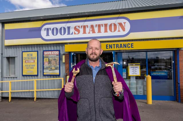 Darren Weston the winner of Toolstation's Jubilee competition presented with his prize by branch manager Jamie  at the Melton branch of Toolstation. 20/06/2022