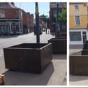 The new planters and benches in Melton Mowbray's Market Place