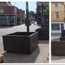 The new planters and benches in Melton Mowbray's Market Place