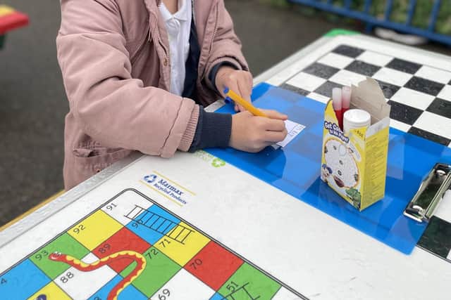 A pupil enjoys one of the new lunchtime activities introduced by Mowbray Education Trust