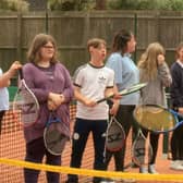 Pupils from Birch Wood Area Special School enjoy a tennis session with Melton Mowbray Tennis Club