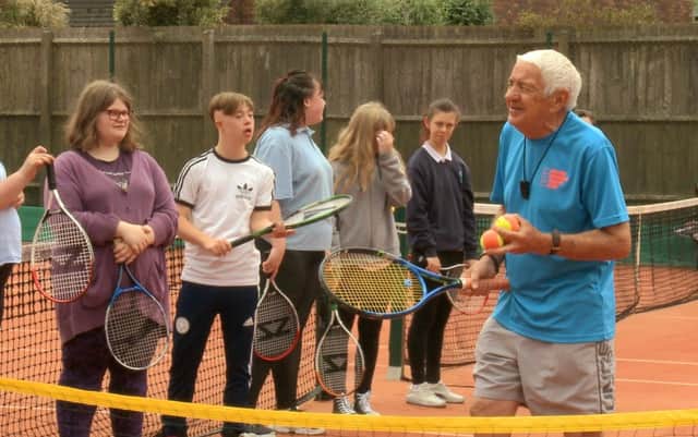 Pupils from Birch Wood Area Special School enjoy a tennis session with Melton Mowbray Tennis Club