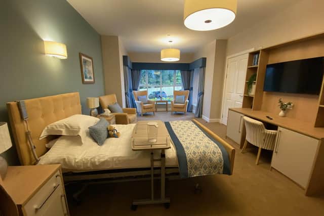 One of the bedrooms at Wilton Manor care home in Melton Mowbray
