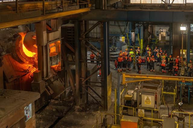 Applause from employees after the last ever molten iron pour at Holwell Works