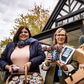 Winter fair organiser Lorna Pearson (centre) with two of the makers who will sell their products, Caroline Walker and James Troop, outside Ashby Folville Village Hall.